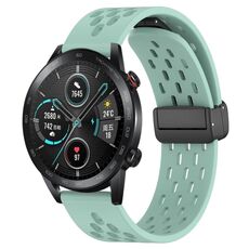 Per Honor Magic Watch 2 46mm 22mm Cinturino in silicone con chiusura magnetica pieghevole (verde acqua)