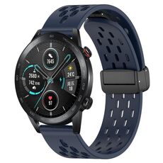 Per Honor Magic Watch 2 46mm 22mm Cinturino in silicone con chiusura magnetica pieghevole (blu notte)