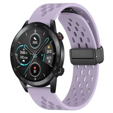 Cinturino per orologio in silicone con chiusura magnetica pieghevole per Honor Magic Watch 2 46mm 22mm (viola)