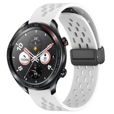 For Honor Watch Dream Cinturino per orologio in silicone con chiusura magnetica pieghevole da 22 mm (bianco)