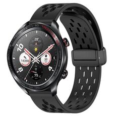 Per Honor Watch Dream Cinturino per orologio in silicone con chiusura magnetica pieghevole da 22 mm (nero)