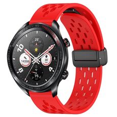 For Honor Watch Dream Cinturino per orologio in silicone con chiusura magnetica pieghevole da 22 mm (rosso)