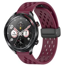 Per Honor Watch Dream Cinturino per orologio in silicone con chiusura magnetica pieghevole da 22 mm (vino rosso)