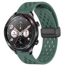 Per Honor Watch Dream Cinturino per orologio in silicone con chiusura magnetica pieghevole da 22 mm (verde scuro)