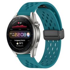 Per Huawei Watch 3 Pro Nuovo cinturino in silicone con chiusura magnetica pieghevole da 22 mm (verde nascosto)