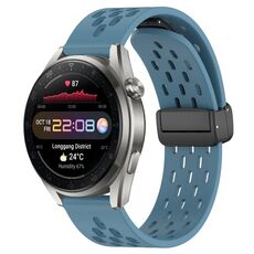 Per Huawei Watch 3 Pro Nuovo cinturino in silicone con chiusura magnetica pieghevole da 22 mm (blu)