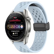 Per Huawei Watch 3 Pro Nuovo cinturino in silicone con chiusura magnetica pieghevole da 22 mm (azzurro)