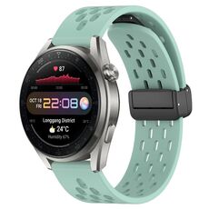 Per Huawei Watch 3 Pro Nuovo cinturino in silicone con chiusura magnetica pieghevole da 22 mm (verde acqua)