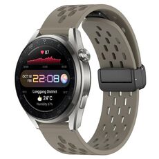 Per Huawei Watch 3 Pro Nuovo cinturino in silicone con chiusura magnetica pieghevole da 22 mm (cenere spaziale)