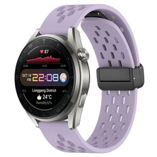 Per Huawei Watch 3 Pro Nuovo cinturino in silicone con chiusura magnetica pieghevole da 22 mm (viola)
