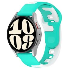 Per cinturino in silicone bicolore GarminMove Trend da 20 mm (ciano+bianco)