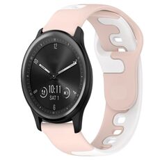 Per cinturino in silicone bicolore Garmin Vivomove Sport da 20 mm (rosa + bianco)