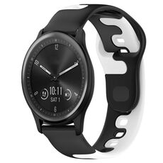 Per cinturino in silicone bicolore Garmin Vivomove Sport da 20 mm (nero + bianco)