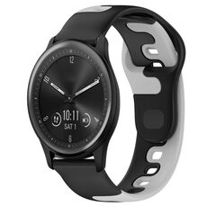 Per cinturino in silicone bicolore Garmin Vivomove Sport da 20 mm (nero + grigio)