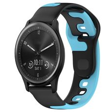 Per cinturino in silicone bicolore Garmin Vivomove Sport da 20 mm (nero + blu)