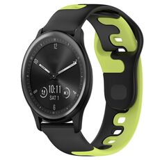 Per cinturino in silicone bicolore Garmin Vivomove Sport da 20 mm (nero + verde)