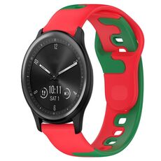 Per cinturino in silicone bicolore Garmin Vivomove Sport da 20 mm (rosso + verde)