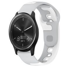 Per cinturino in silicone bicolore Garmin Vivomove Sport da 20 mm (grigio + bianco)