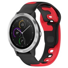 Per cinturino in silicone bicolore Garmin Vivoactive 3 da 20 mm (nero + rosso)