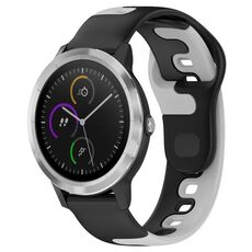 Per cinturino in silicone bicolore Garmin Vivoactive 3 da 20 mm (nero + grigio)