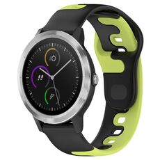 Per cinturino in silicone bicolore Garmin Vivoactive 3 da 20 mm (nero + verde)