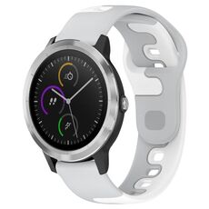 Per cinturino in silicone bicolore Garmin Vivoactive 3 da 20 mm (grigio + bianco)