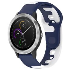 Per cinturino in silicone bicolore Garmin Vivoactive 3 da 20 mm (blu + bianco)