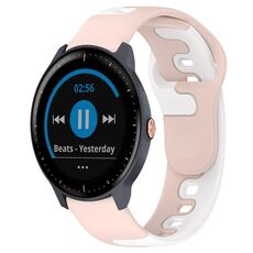 Per cinturino in silicone bicolore Garmin Vivoactive3 Music da 20 mm (rosa + bianco)