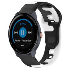 Per cinturino in silicone bicolore Garmin Vivoactive3 Music da 20 mm (nero + bianco)
