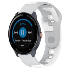 Per cinturino in silicone bicolore Garmin Vivoactive3 Music da 20 mm (grigio + bianco)