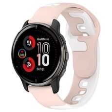 Per cinturino in silicone bicolore Garmin Venu 2 Plus da 20 mm (rosa + bianco)