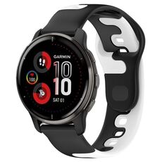 Per cinturino in silicone bicolore Garmin Venu 2 Plus da 20 mm (nero + bianco)