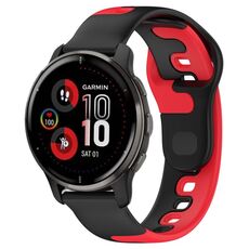 Per cinturino in silicone bicolore Garmin Venu 2 Plus da 20 mm (nero + rosso)