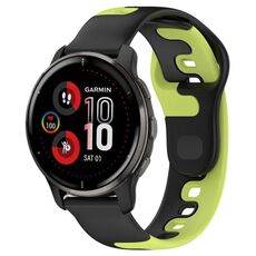 Per cinturino in silicone bicolore Garmin Venu 2 Plus da 20 mm (nero + verde)