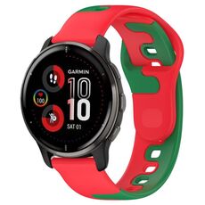 Per cinturino in silicone bicolore Garmin Venu 2 Plus da 20 mm (rosso + verde)