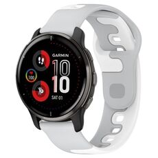 Per cinturino in silicone bicolore Garmin Venu 2 Plus da 20 mm (grigio + bianco)