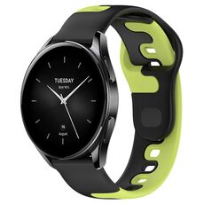 Per Xiaomi Watch S2 46mm 22mm cinturino in silicone bicolore (nero + verde)