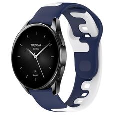 Per Xiaomi Watch S2 46mm 22mm cinturino in silicone bicolore (blu + bianco)