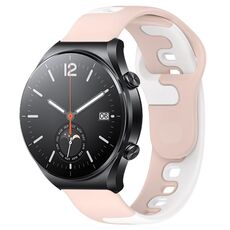 Per Xiaomi MI Watch S1 cinturino in silicone bicolore da 22 mm (rosa + bianco)
