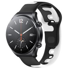 Per Xiaomi MI Watch S1 cinturino in silicone bicolore da 22 mm (nero + bianco)