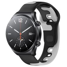 Per Xiaomi MI Watch S1 cinturino in silicone bicolore da 22 mm (nero + grigio)