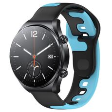 Per Xiaomi MI Watch S1 cinturino in silicone bicolore da 22 mm (nero + blu)