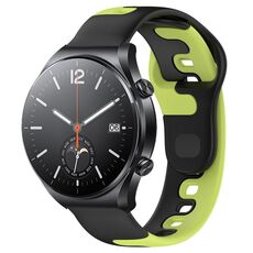 Per Xiaomi MI Watch S1 cinturino in silicone bicolore da 22 mm (nero + verde)
