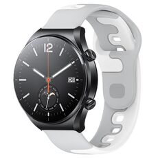 Per Xiaomi MI Watch S1 cinturino in silicone bicolore da 22 mm (grigio + bianco)