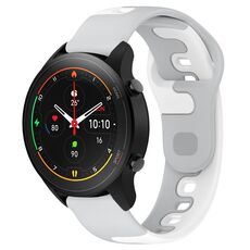 Per Xiaomi MI Watch S1 Pro cinturino in silicone bicolore da 22 mm (grigio + bianco)