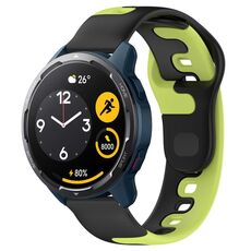 Per Xiaomi Watch S1 Active cinturino in silicone bicolore da 22 mm (nero + verde)