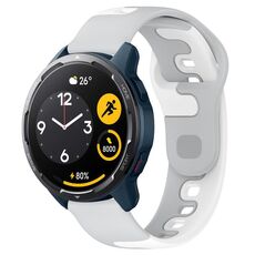 Per Xiaomi Watch S1 Active cinturino in silicone bicolore da 22 mm (grigio + bianco)