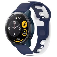 Per Xiaomi Watch S1 Active cinturino in silicone bicolore da 22 mm (blu + bianco)