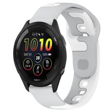 Per cinturino in silicone bicolore Garmin Forerunner 265 da 22 mm (grigio + bianco)