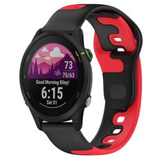 Per cinturino in silicone bicolore Garmin Forerunner 255 da 22 mm (nero + rosso)